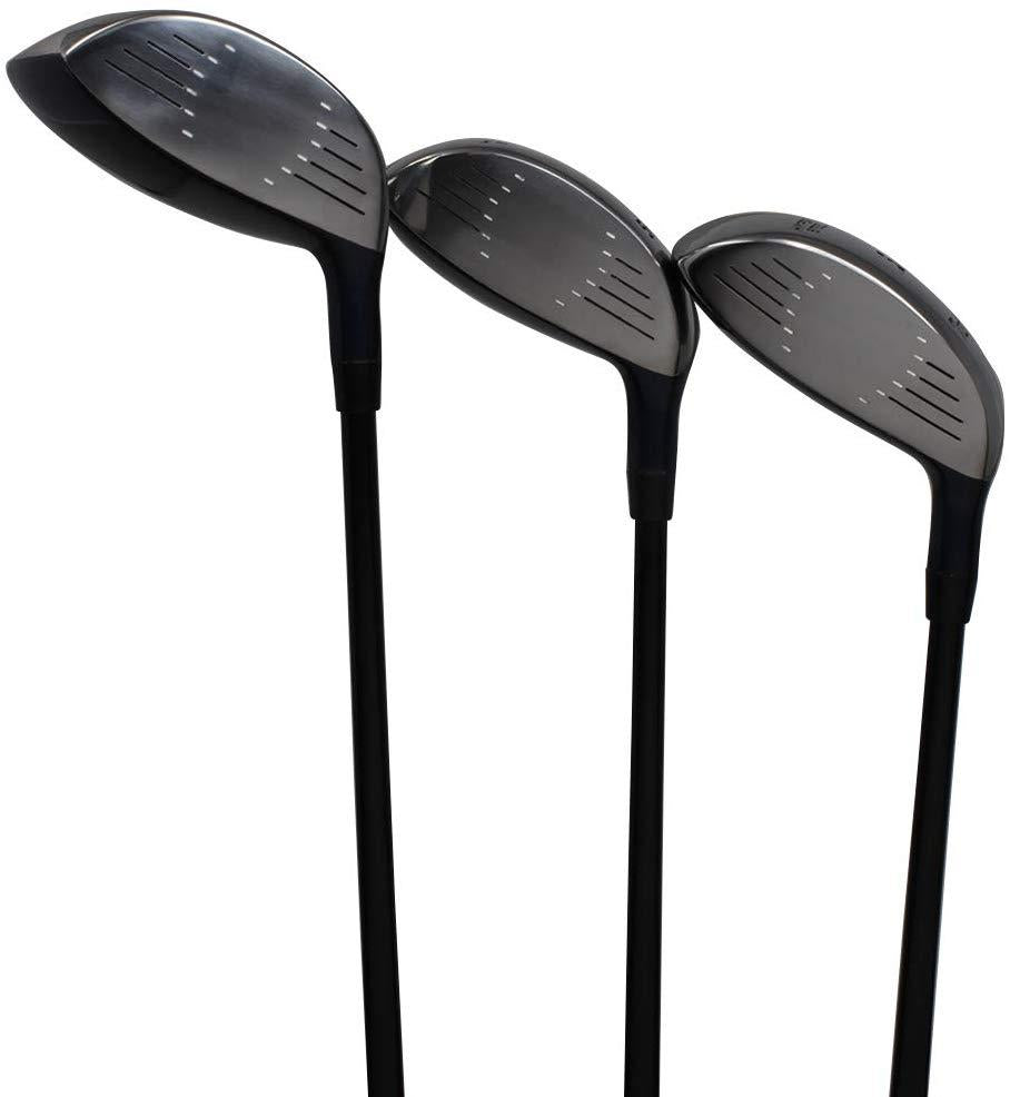Left Handed - XL Big &amp; Tall Men's (+2" Longer Than Standard Length) SV3 Yellow Square Fairway 3 5 7 Set Golf Clubs, Ultra Forgiving X Stiff Flex Graphite Shaft