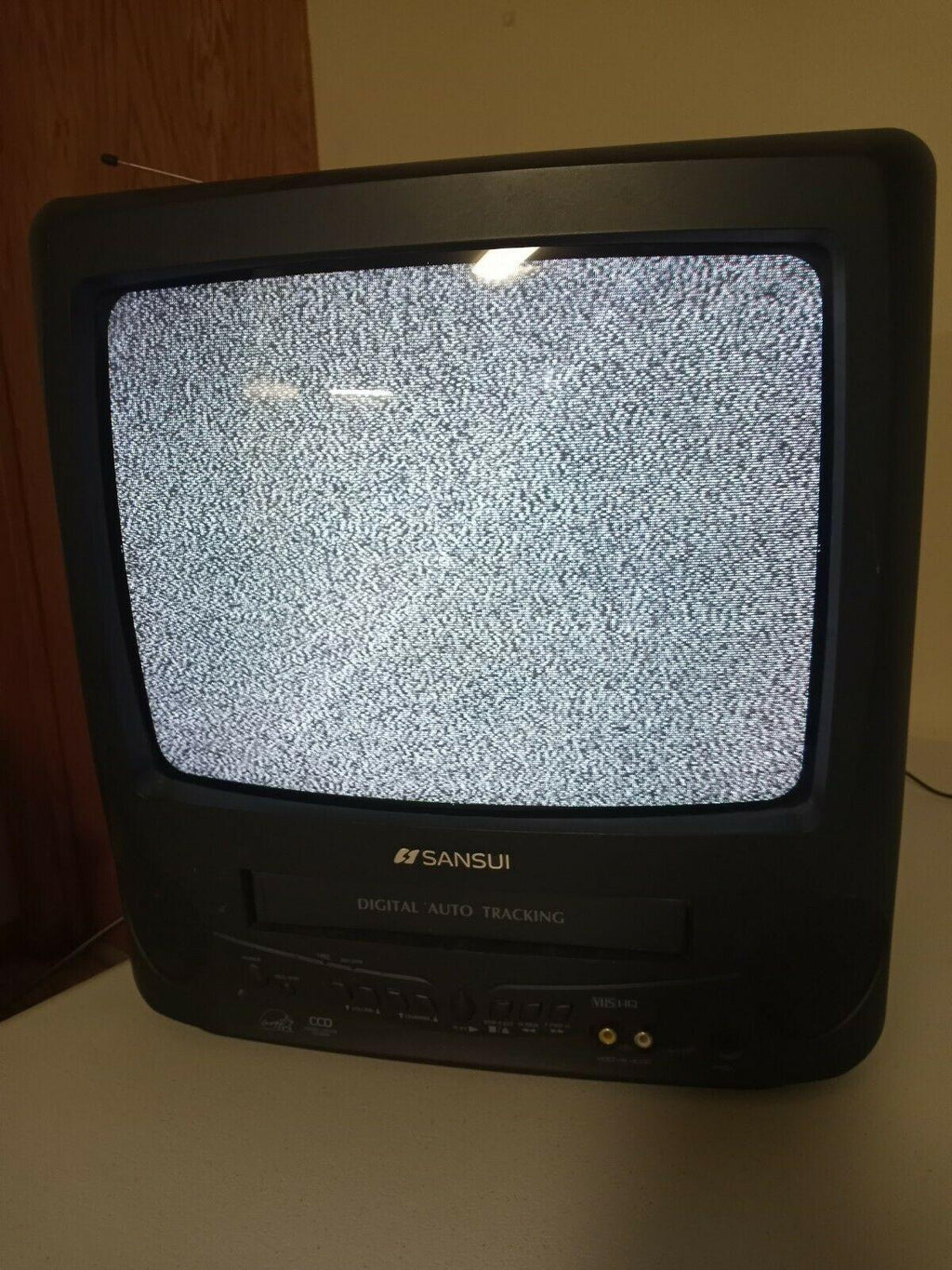 sansui com3101b tv vcr combo 13" retro gaming vhs player remote and manual works