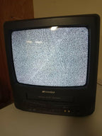 sansui com3101b tv vcr combo 13" retro gaming vhs player remote and manual works