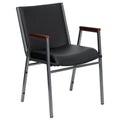 Gracie Mills Heavy Duty Black Vinyl Stack Chair with Arms - XU-60154-BK-VYL-GG