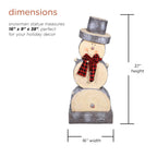 Alpine Corporation Indoor or Outdoor Wooden Christmas Snowman Statue