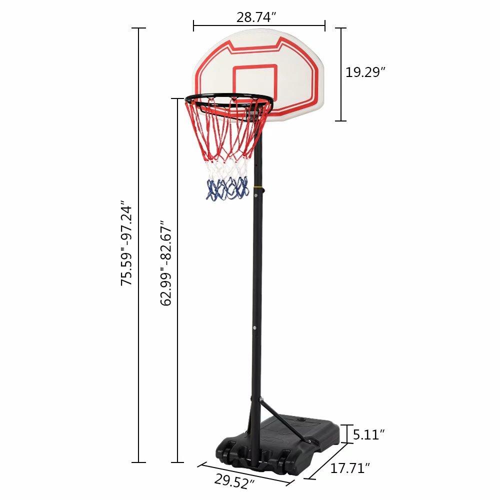 Homitt Portable and Removable Youth Basketball Stand,For Indoor and Outdoor Basketball Stand,Maximum 7# Ball