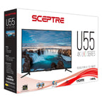 55-inch 4k black ultra hd led 2160p resolution tv hdr room surround sound mode