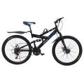 VANLOFE Mountain Bike for Men with 26 Inch Wheels 21-Speed Full Suspension MTB, Black