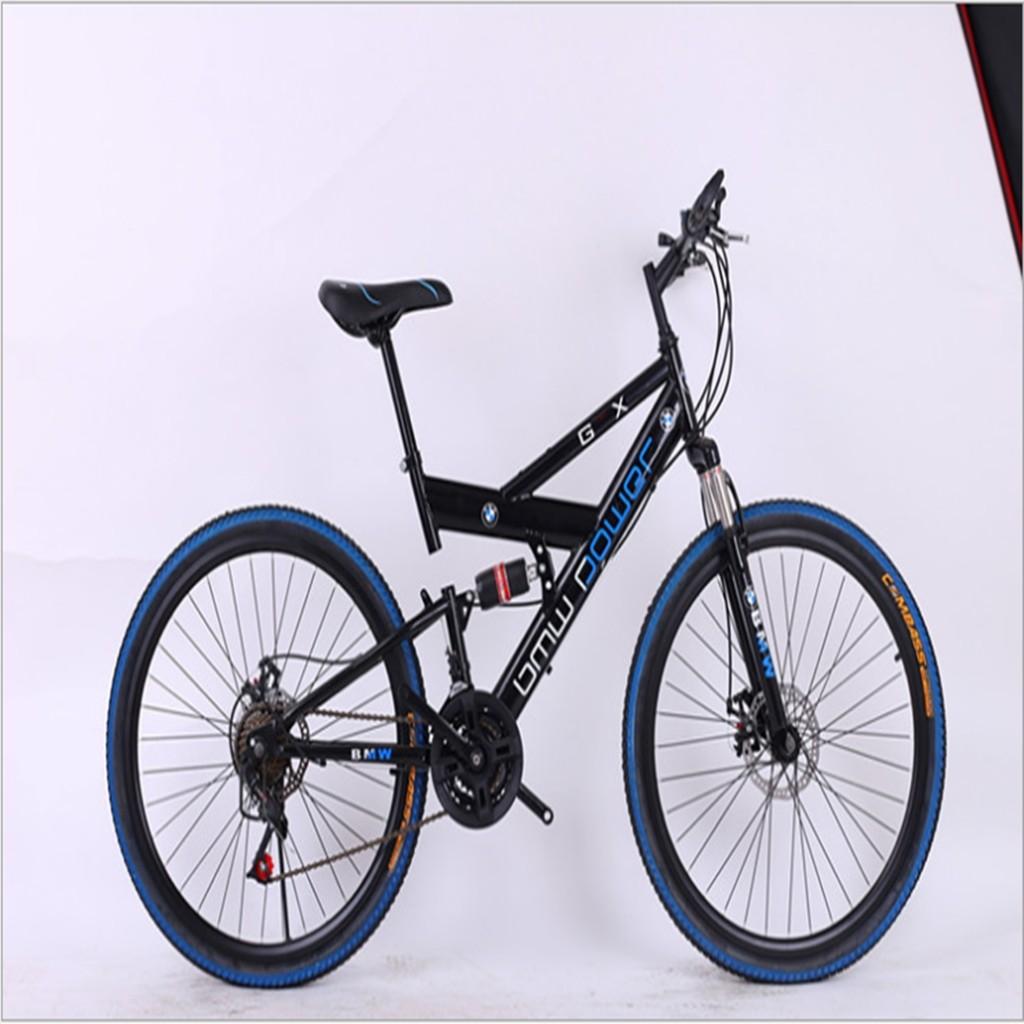 VANLOFE Mountain Bike for Men with 26 Inch Wheels 21-Speed Full Suspension MTB, Black