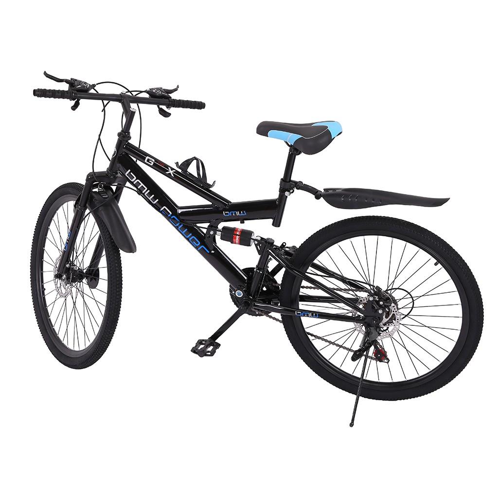 VANLOFE Mountain Bike for Men with 26 Inch Wheels 21-Speed Full Suspension MTB, Black