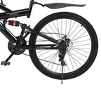 VANLOFE Mountain Bike for Men with 26 Inch Wheels 21-Speed Full Suspension MTB, Black