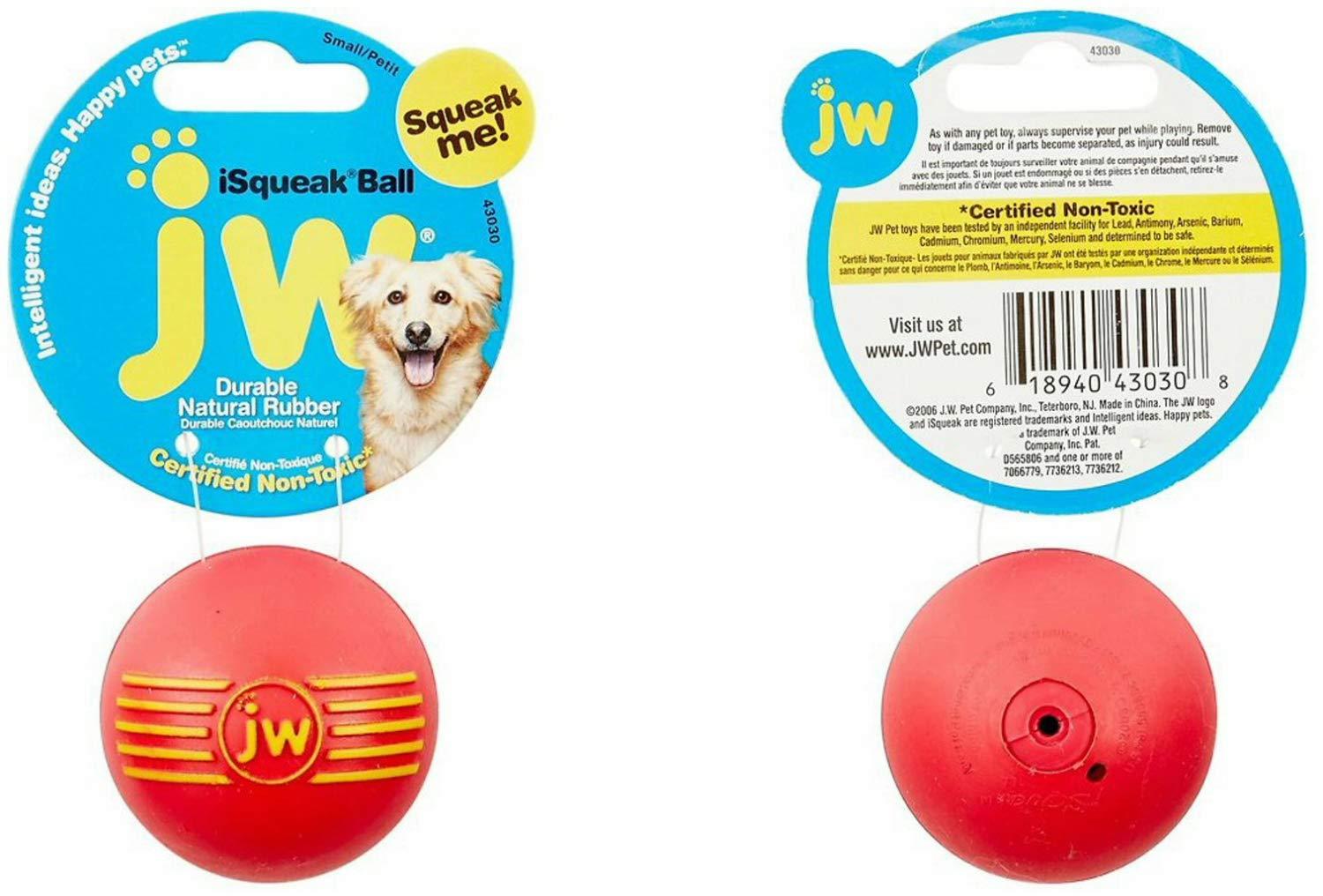 JW iSqueak Rubber Ball Pet Toy, Small, 36 Pack