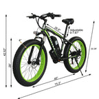 Datingday 26" 500W 36V Fat Tire Electric EBike Bicycle Lithium Mountain Battery Snow Bike