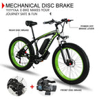 Datingday 26" 500W 36V Fat Tire Electric EBike Bicycle Lithium Mountain Battery Snow Bike