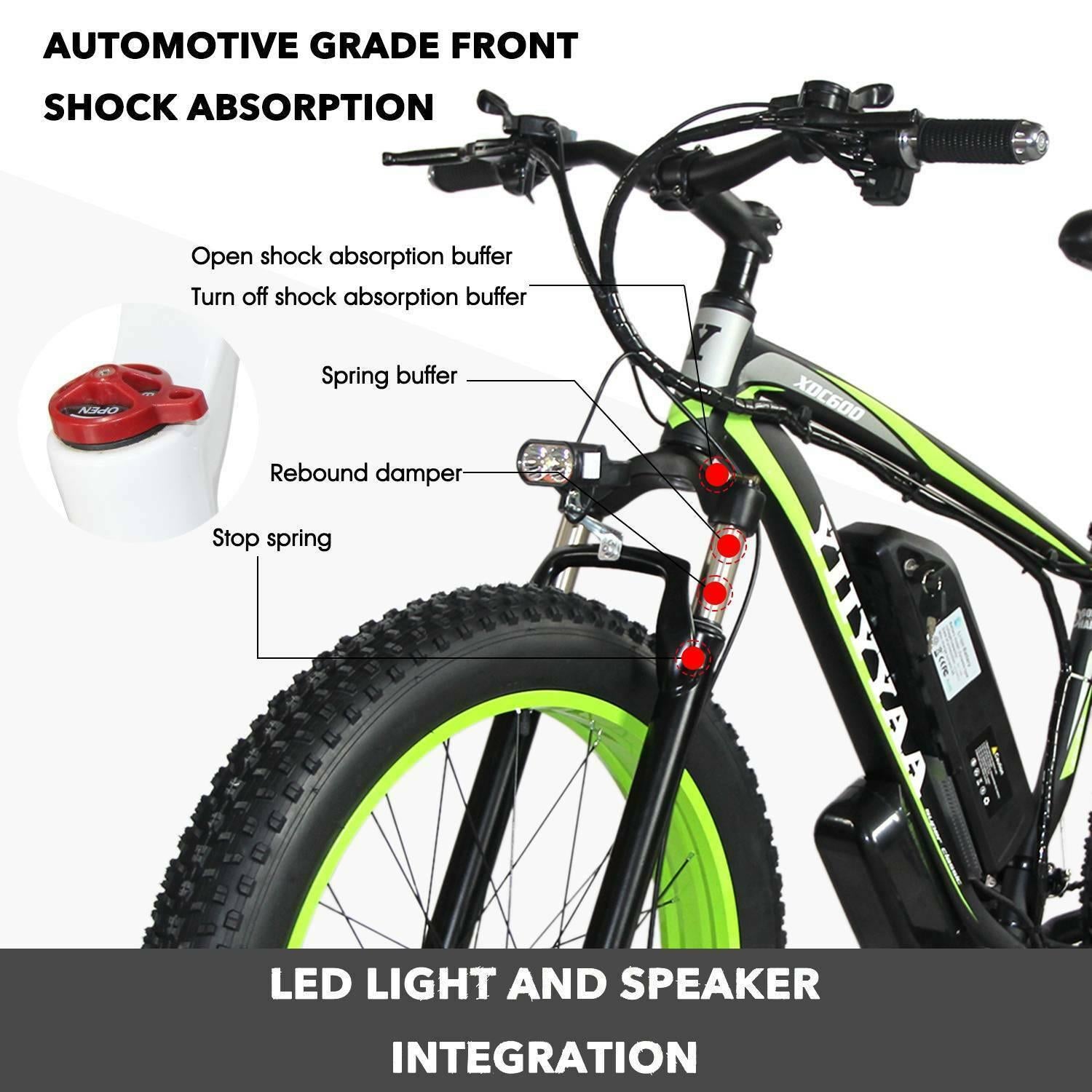 Datingday Snow Beach EBike 21Speed 26' 500W 36V SHIMON Fat Tire Electric Bicycle Mountain