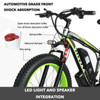 Datingday 26" 500W 36V Fat Tire Electric EBike Bicycle Lithium Mountain Battery Snow Bike
