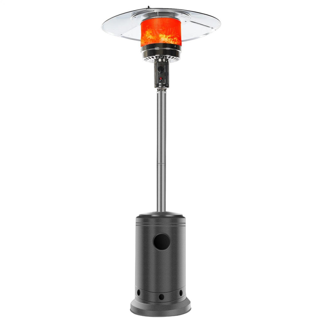 Follure Patio Heater,Space Heater,Propane Heater,46,000 BTU Pyrami-d Flame Outdoor Heater Propane Heater With Wheel,Gray