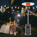 Follure Patio Heater,Space Heater,Propane Heater,46,000 BTU Pyrami-d Flame Outdoor Heater Propane Heater With Wheel,Gray