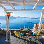 Follure Patio Heater,Space Heater,Propane Heater,46,000 BTU Pyrami-d Flame Outdoor Heater Propane Heater With Wheel,Gray