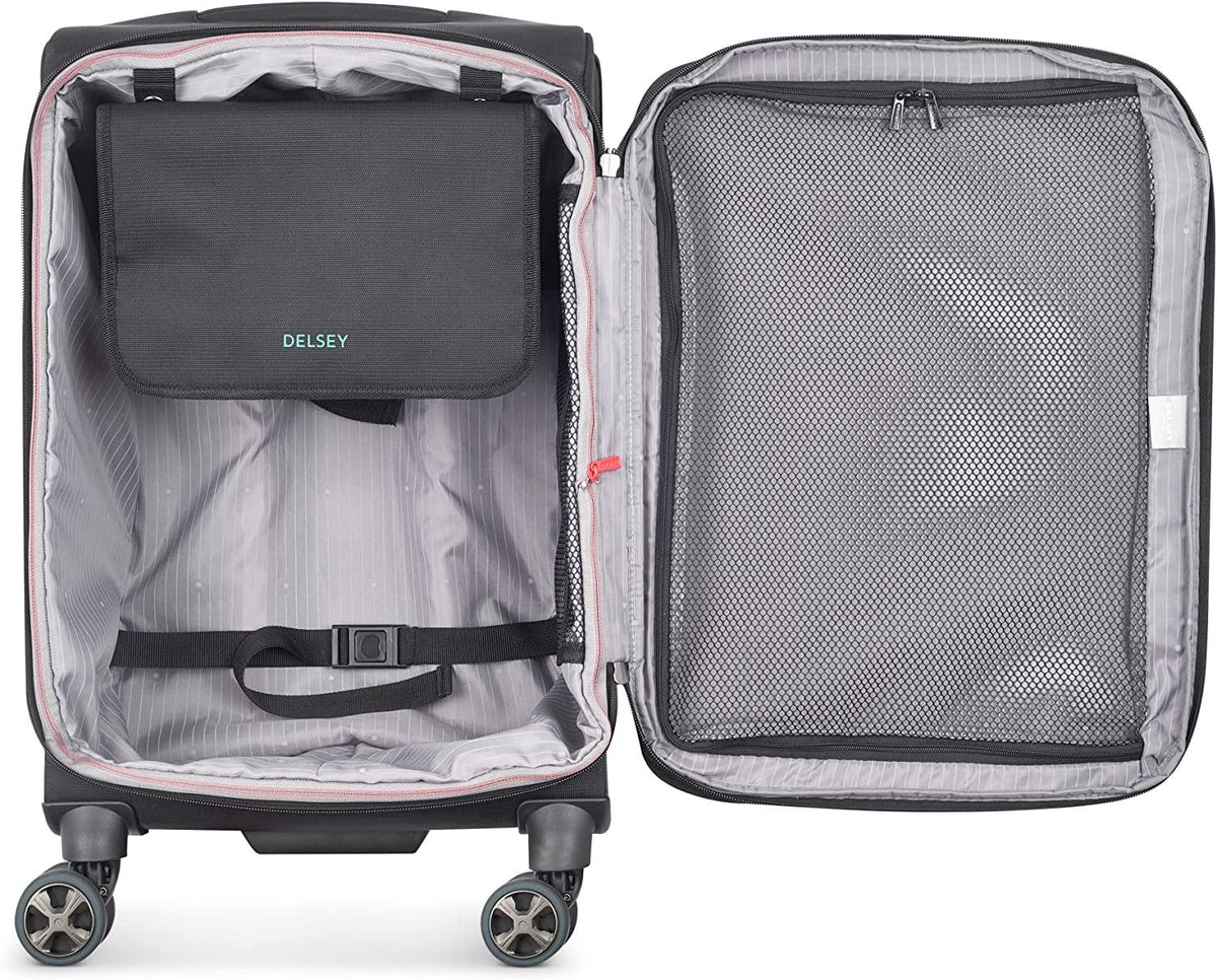 Helium DLX Softside Expandable Luggage with Spinner Wheels, Black, Carry on 20 Inch