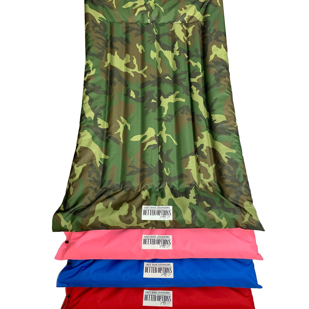 The Better Options Company Camouflage Lazy Dog Pool Lounger and Lake Raft Float River Swim Mat for Dogs Up to 110 Pounds, Large