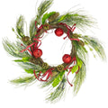 21 in. Unlit Artificial Wreath Christmas Brites Jingle Bell Glitter in Red and Green