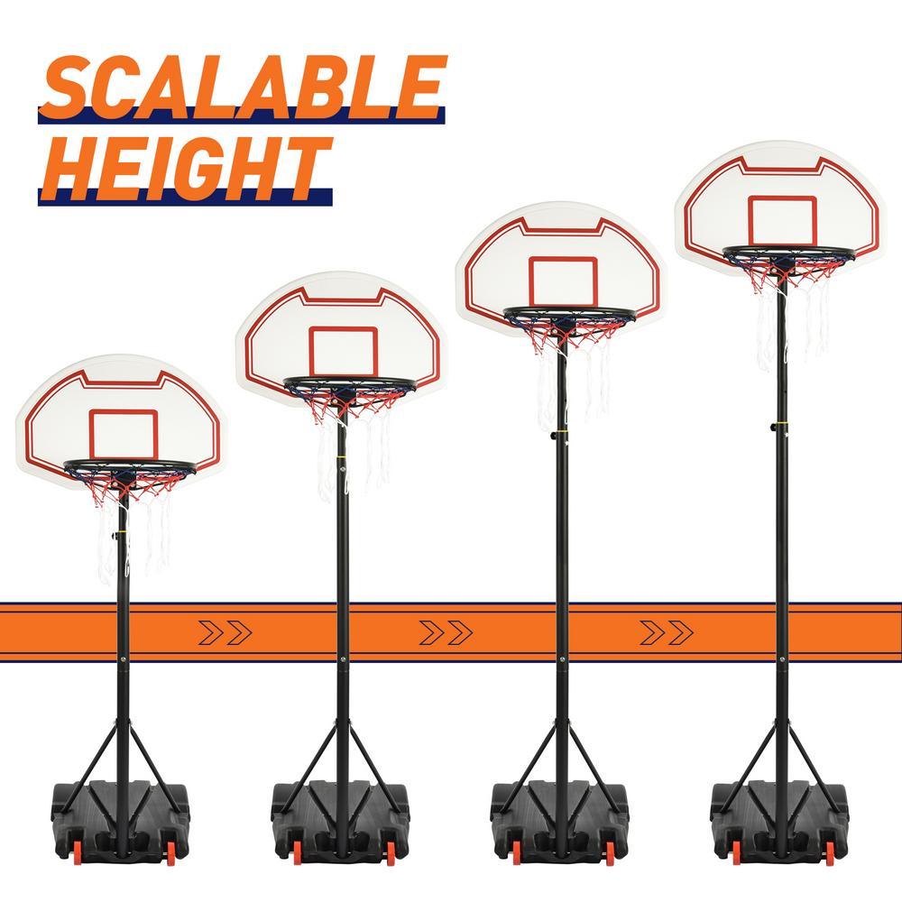 Liftable basketball stand, thicker ring, adjustable 1.6-2.1m, backboard size: 75x45cm, base size: 77x48x14cm