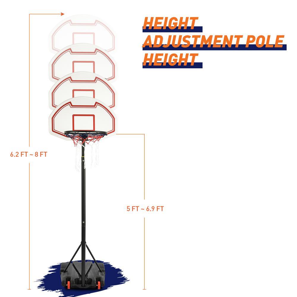 Liftable basketball stand, thicker ring, adjustable 1.6-2.1m, backboard size: 75x45cm, base size: 77x48x14cm