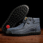 Men Hand Stitching Microfiber Genuine Leather Boots