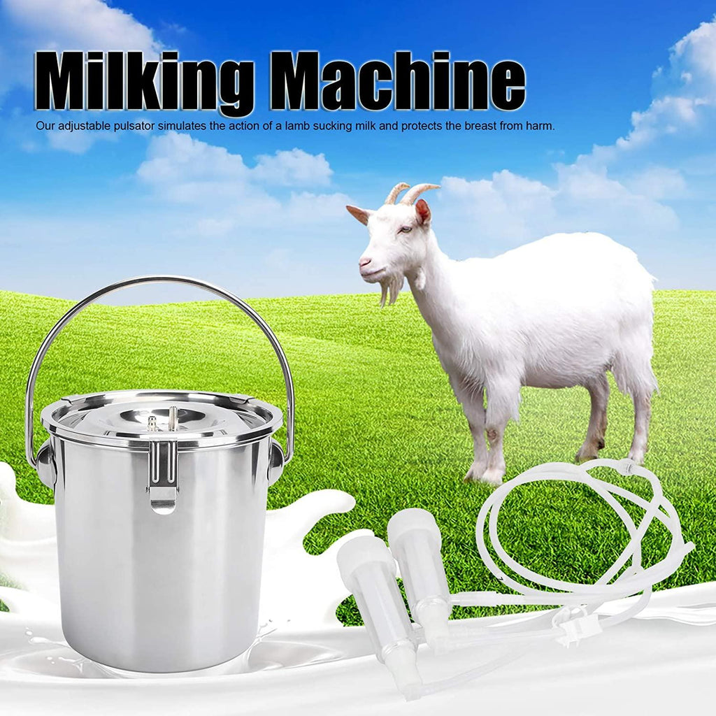 haox 3 l electric milking machine for goat cow, goat milking machine kit, automatic portable livestock milking equipment for farm household (100-240v)