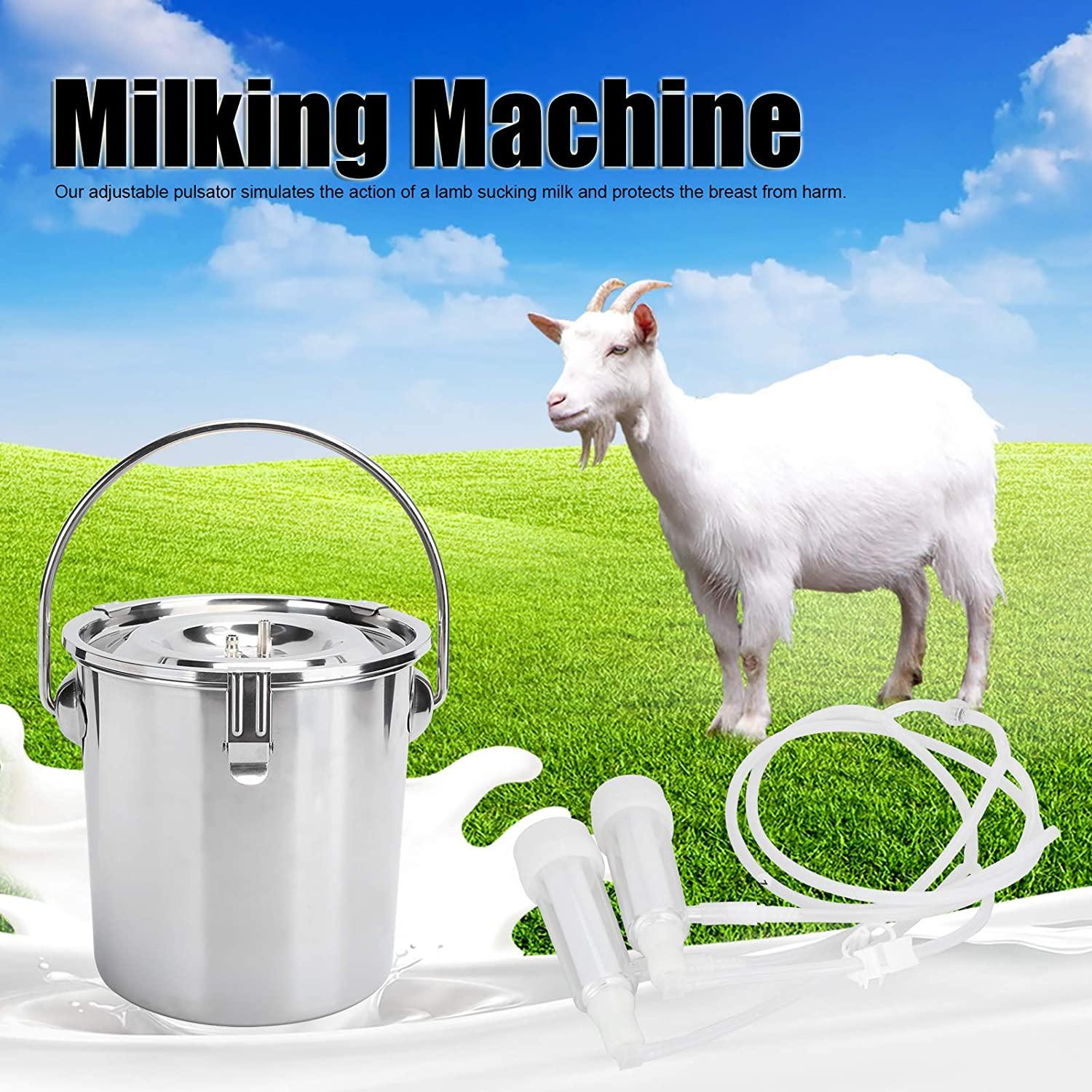 haox 3 l electric milking machine for goat cow, goat milking machine kit, automatic portable livestock milking equipment for farm household (100-240v)