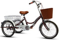 Gmlmes Adult Tricycles 3 Wheel Single Speed Trikes, Adult Trikes 3 Wheeled Bike with Basket for Seniors, Women, Men