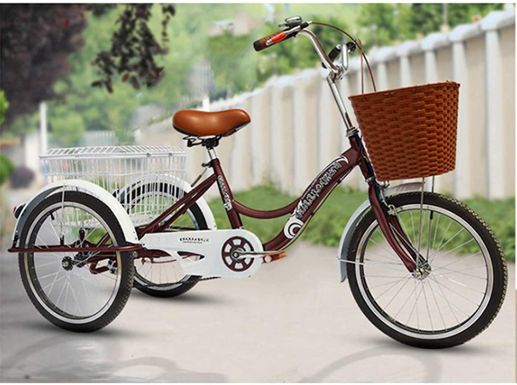 Gmlmes Adult Tricycles 3 Wheel Single Speed Trikes, Adult Trikes 3 Wheeled Bike with Basket for Seniors, Women, Men