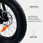 Aostirmotor Folding Electric Mountain Bike with 36V13AH Removable Lithium Battery&amp;500W Motor 20’4 inch Fat Tire Electric Bicycle for Adults