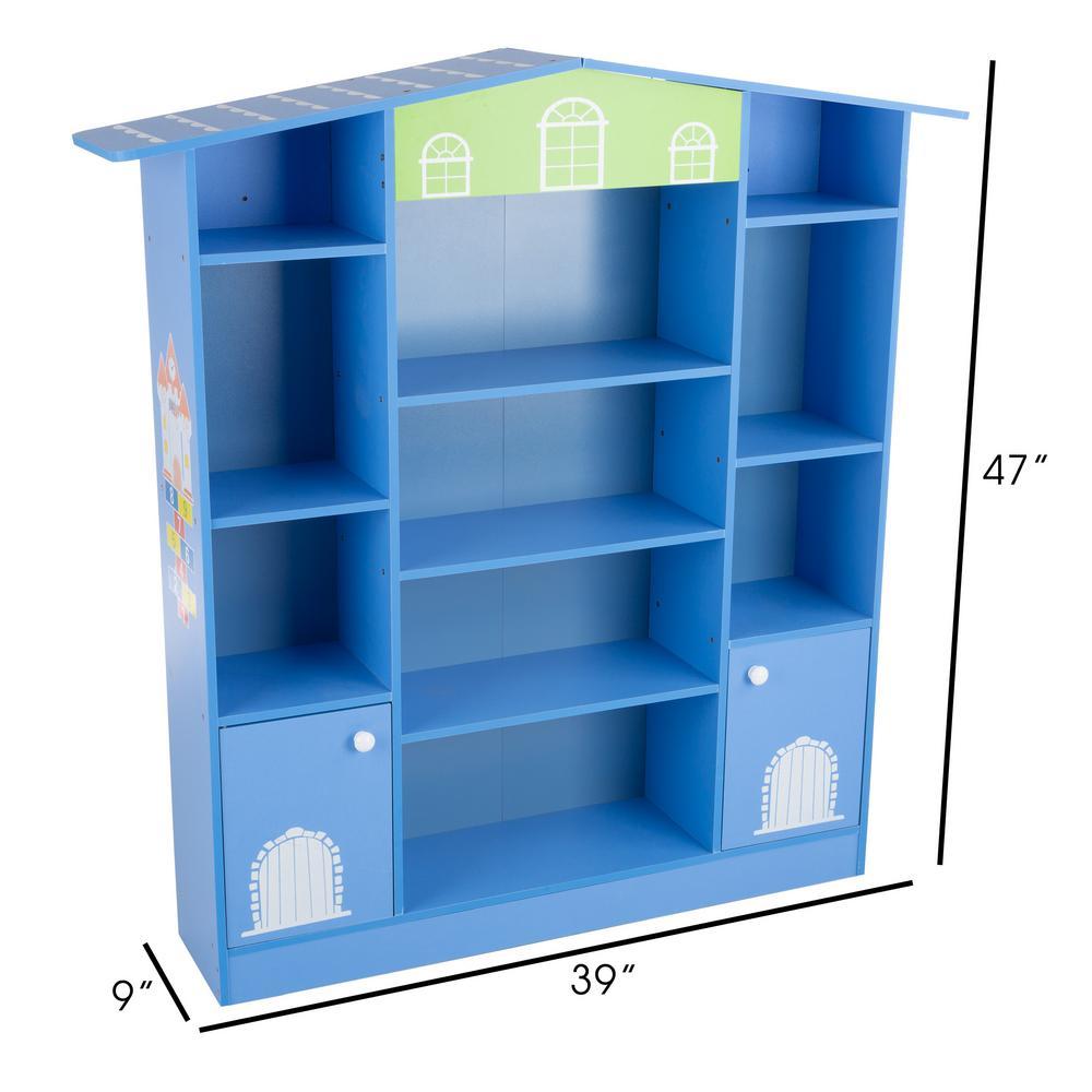 Cotta Dollhouse Shaped Bookcase in Blue