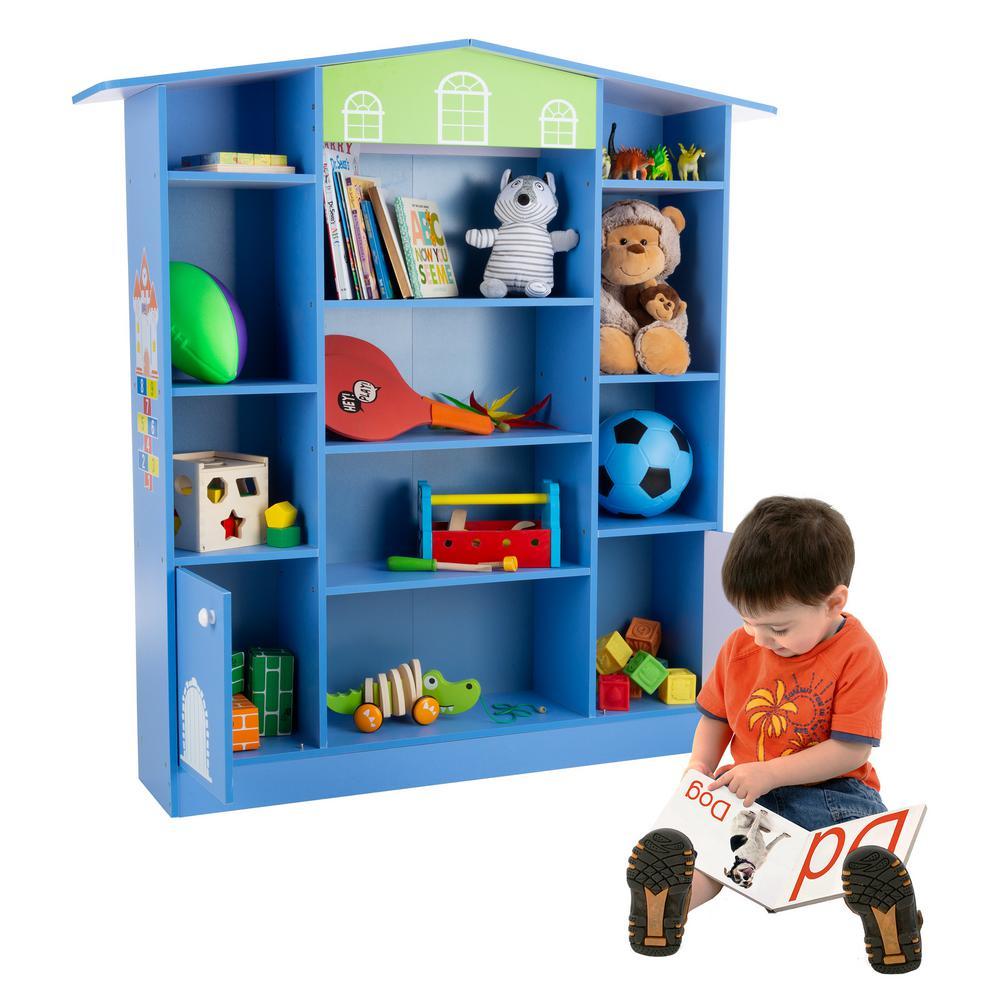 Cotta Dollhouse Shaped Bookcase in Blue