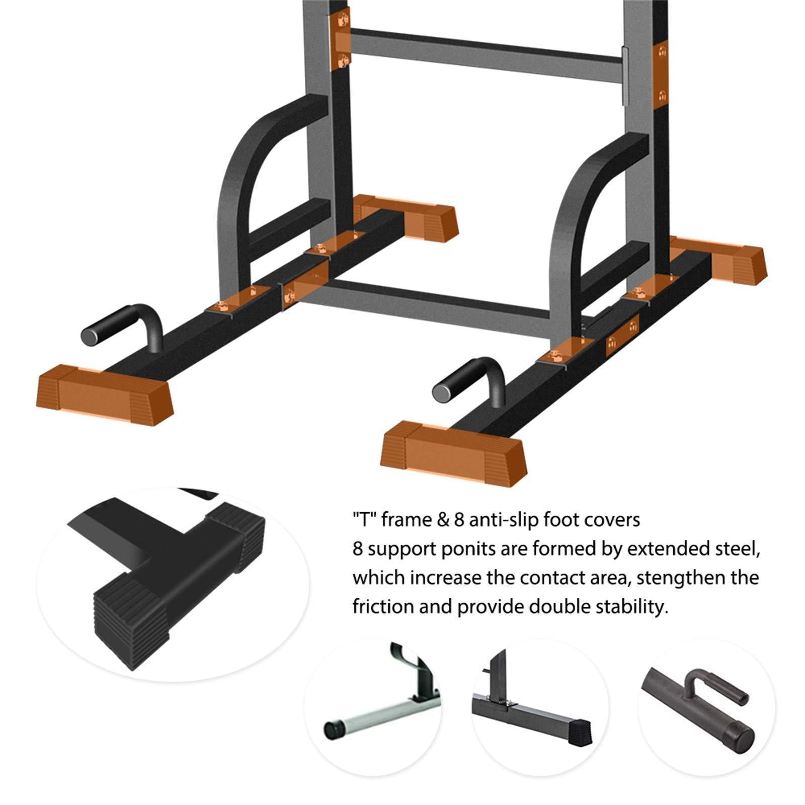 Sportsroyals Power Tower Dip Station Pull Up Bar for Home Gym Strength Training Workout Equipment, 400LBS.