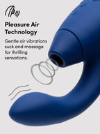 Womanizer Duo 2 Rechargeable Silicone G-Spot and Clitoral Stimulator, Blue | Blue