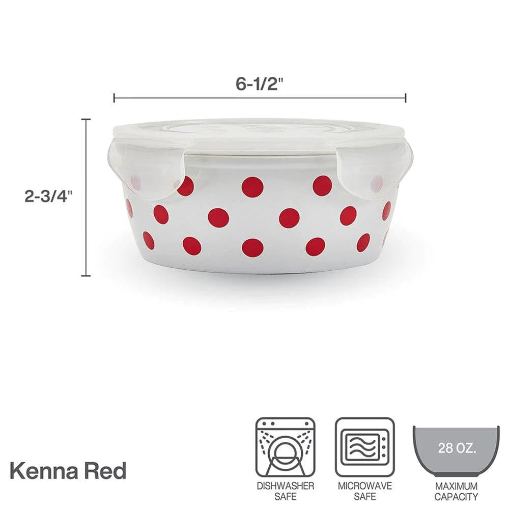 Kenna Red Storage Bowl with Lid