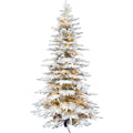 Fraser Hill Farm Clear Prelit LED White Flocked Pine Christmas Tree, 12'