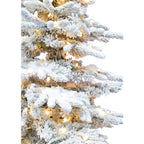 Fraser Hill Farm Clear Prelit LED White Flocked Pine Christmas Tree, 12'