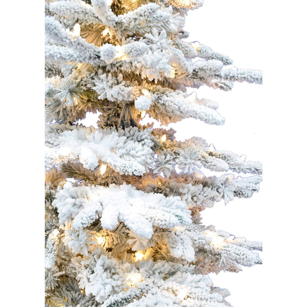 Fraser Hill Farm Clear Prelit LED White Flocked Pine Christmas Tree, 12'