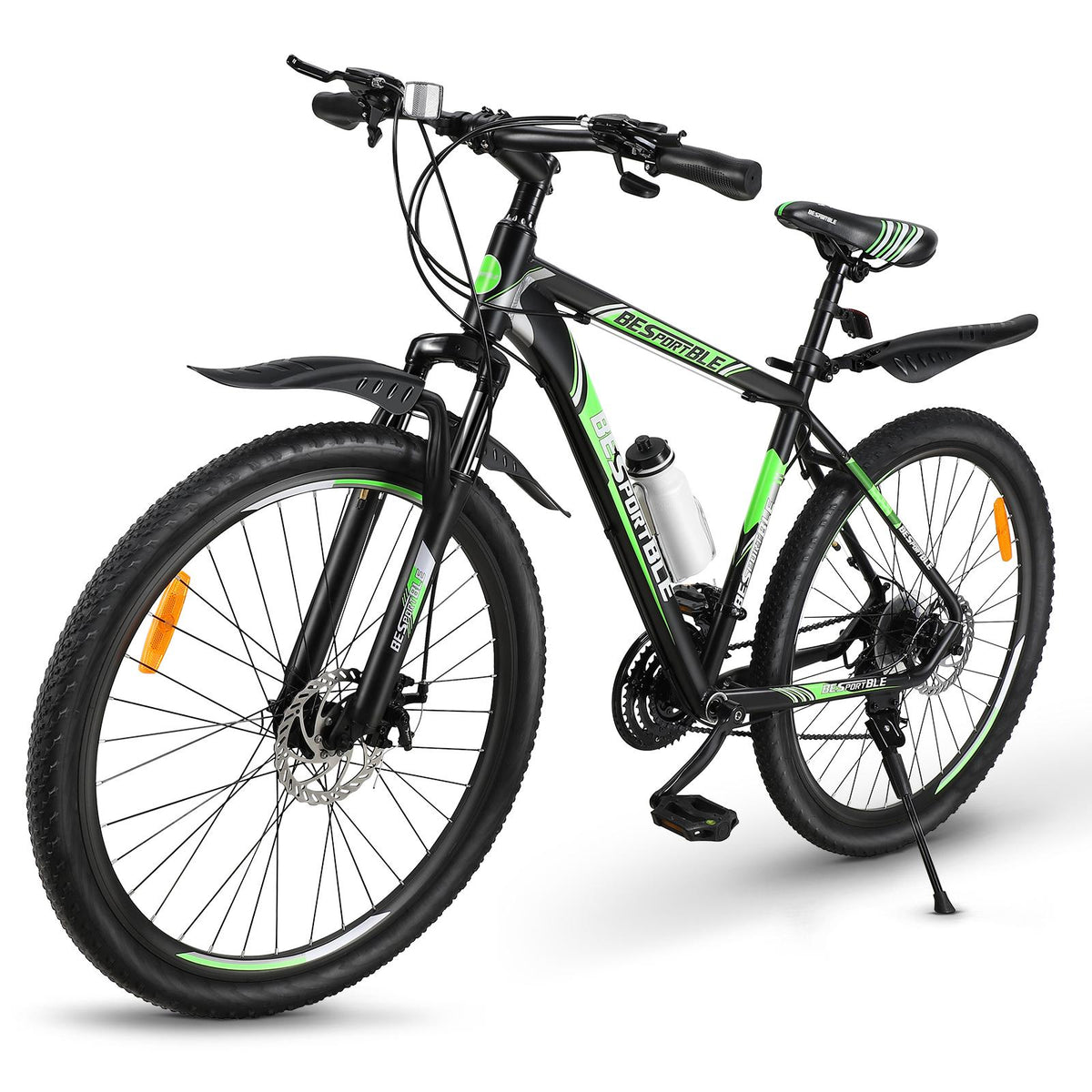 27.5 In., Wheel, Mountain Bike 21 Speeds with Aluminum Frame Suspension Fork Bicycle with Derailleur System Mechanical Disc Brakes
