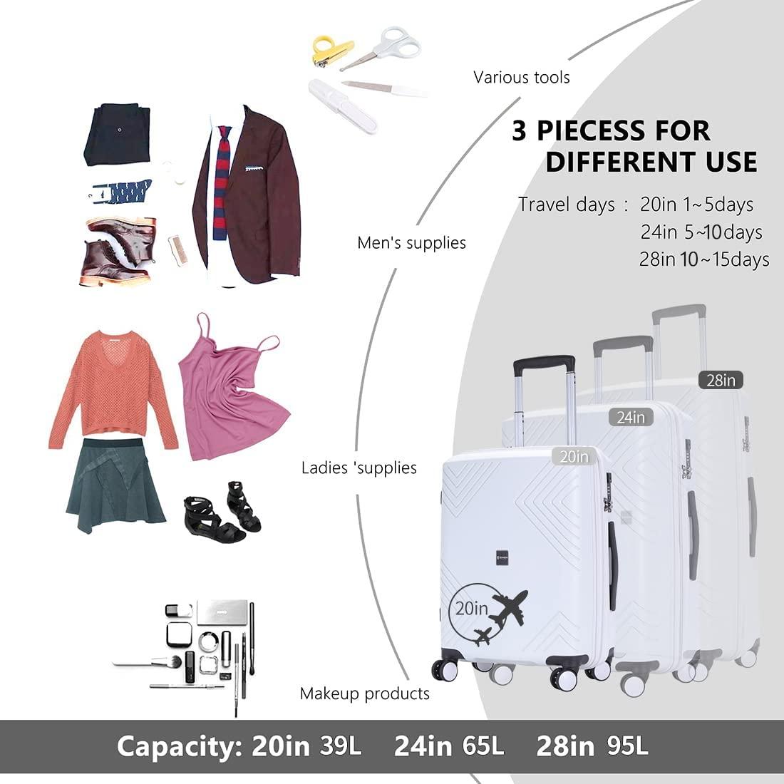 Anti-scratch PP Material Hardside Spinner luggage, 28inch luggage, Wear-resistant, Lightweight Spinner Expandable Suitcase Luggage with Wheels