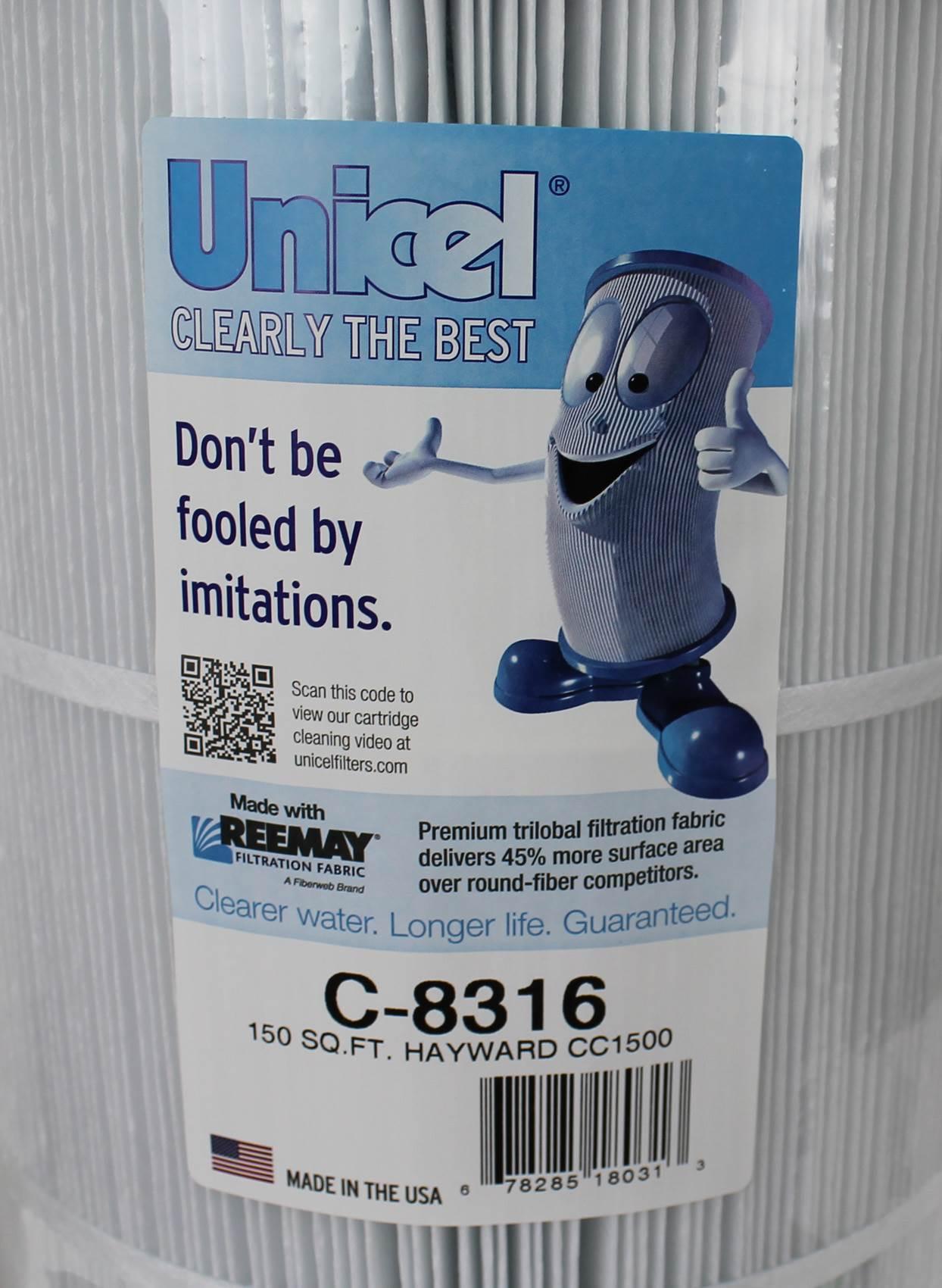 4 unicel c-8316 replacement cartridge filters 150 sq ft hayward xstream cc1500re