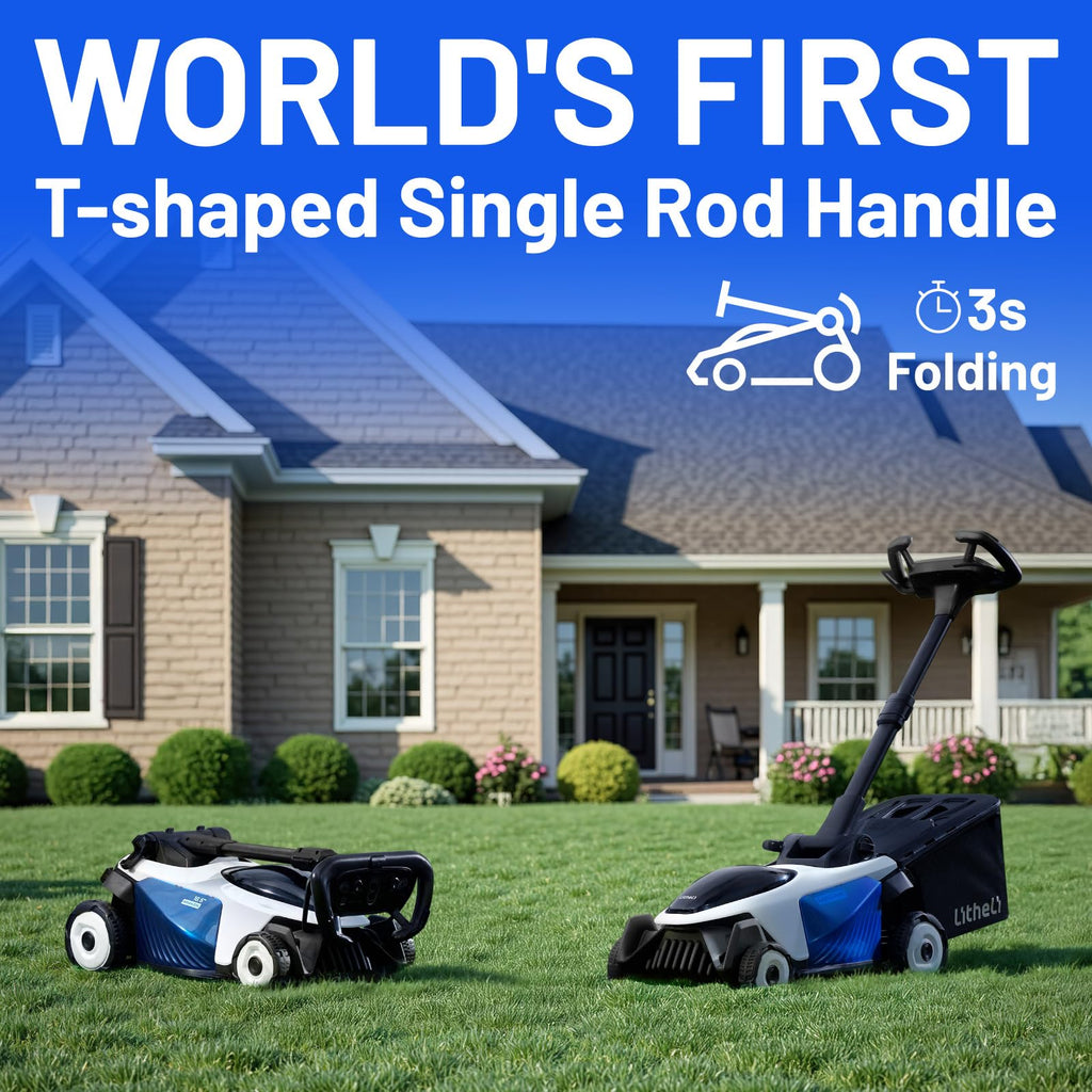 Electric Lawn Mower, Self-propelled Lawn Mower Cordless 40V(2x20V) 18.5" Brushless Mower with Electric Cutting Height Adjustment, Higher Rotation Speed, 2 x 4.0Ah Battery and Rapid CharIncluded