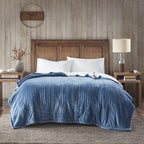 Gracie MIlls Elect Electric Blanket with 20 Heat Level Setting Controller Twin: 62x84" Sapphire -WR54-1743