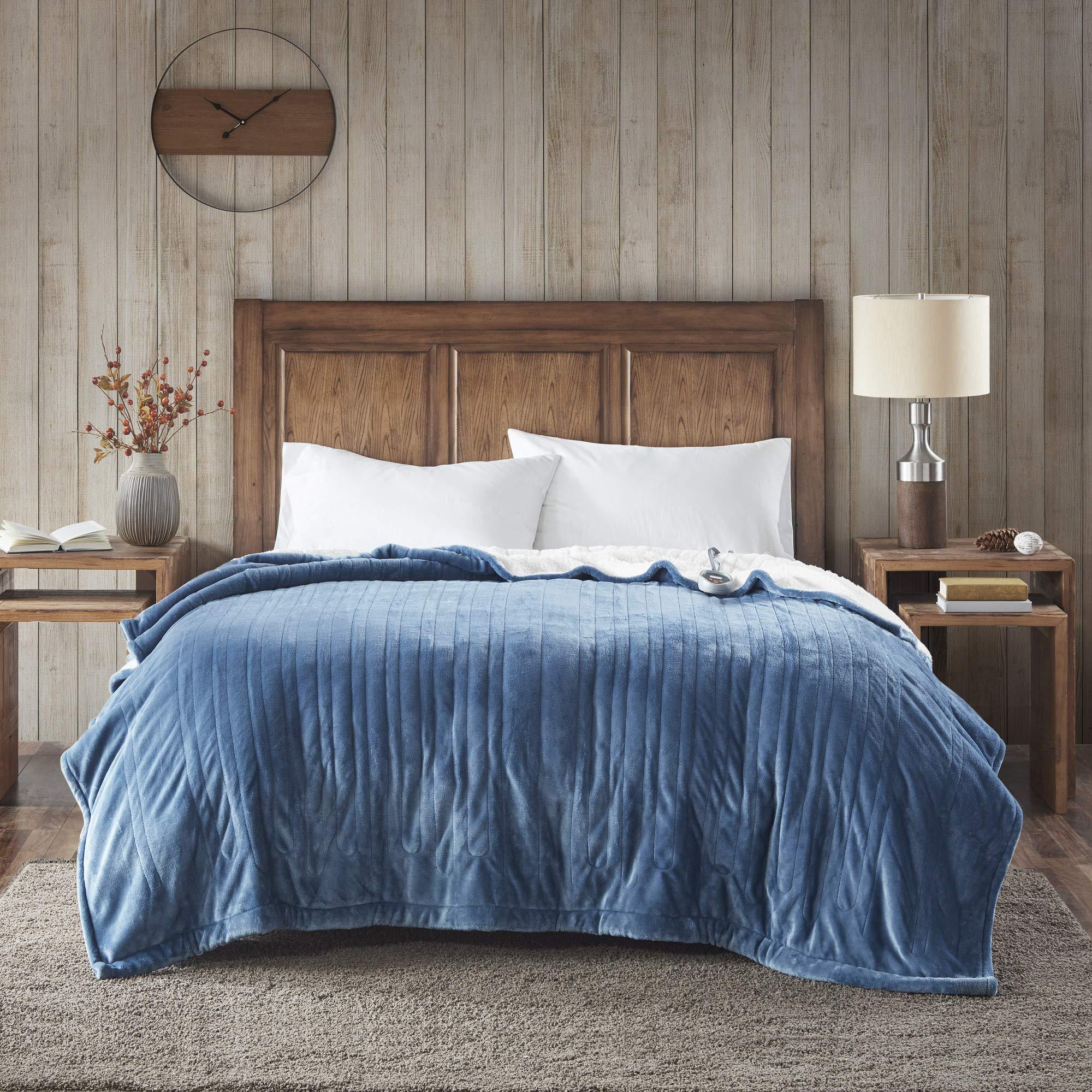 Gracie MIlls Elect Electric Blanket with 20 Heat Level Setting Controller Full: 80x84" Sapphire -WR54-1744