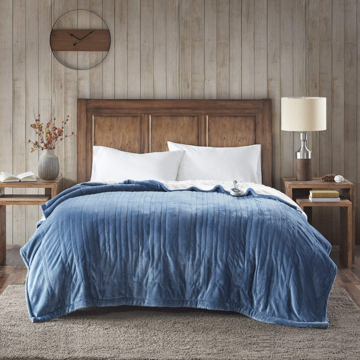 Gracie MIlls Elect Electric Blanket with 20 Heat Level Setting Controller Full: 80x84" Sapphire -WR54-1744