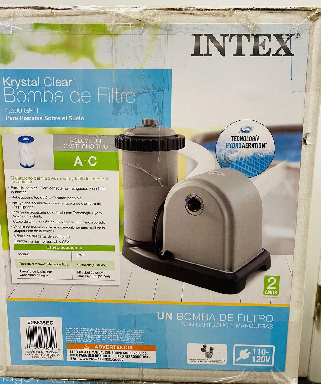 intex 28635eg krystal clear cartridge filter pump above ground pool 1500 gph