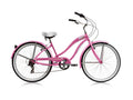 26" Rover 7 Speed  TX-35  Steel Spokes Pink Rims Front and Back Fenders V-Brakes Micargi Women Girl Style Beach Cruiser Bicycle