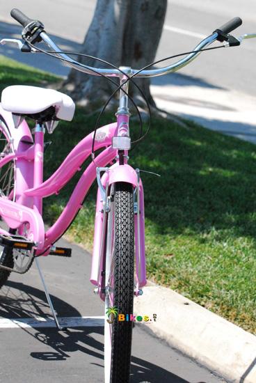 26" Rover 7 Speed  TX-35  Steel Spokes Pink Rims Front and Back Fenders V-Brakes Micargi Women Girl Style Beach Cruiser Bicycle