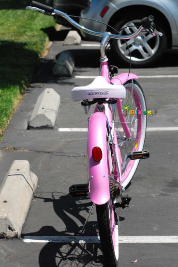26" Rover 7 Speed  TX-35  Steel Spokes Pink Rims Front and Back Fenders V-Brakes Micargi Women Girl Style Beach Cruiser Bicycle