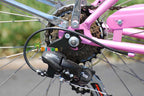 26" Rover 7 Speed  TX-35  Steel Spokes Pink Rims Front and Back Fenders V-Brakes Micargi Women Girl Style Beach Cruiser Bicycle